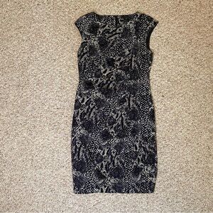 Ann Taylor Black and Gray Textured Mini Dress Small